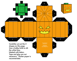 Paper toy halloween - citrouille