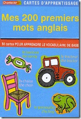 Carte d'apprentissage Chantecler - 200 premiers mots anglais