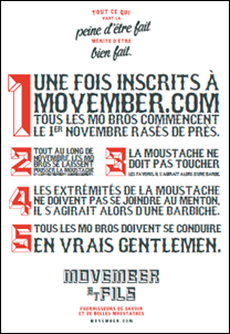 Règles movember 2012
