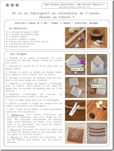 fiche activite enfants calendrier avent2