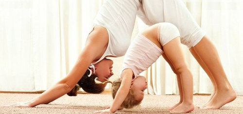 parent yoga mom child